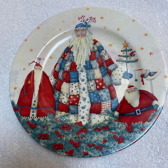 Holiday Home Christmas Santa Collection Six Dessert Plates - Picture 1 of 6